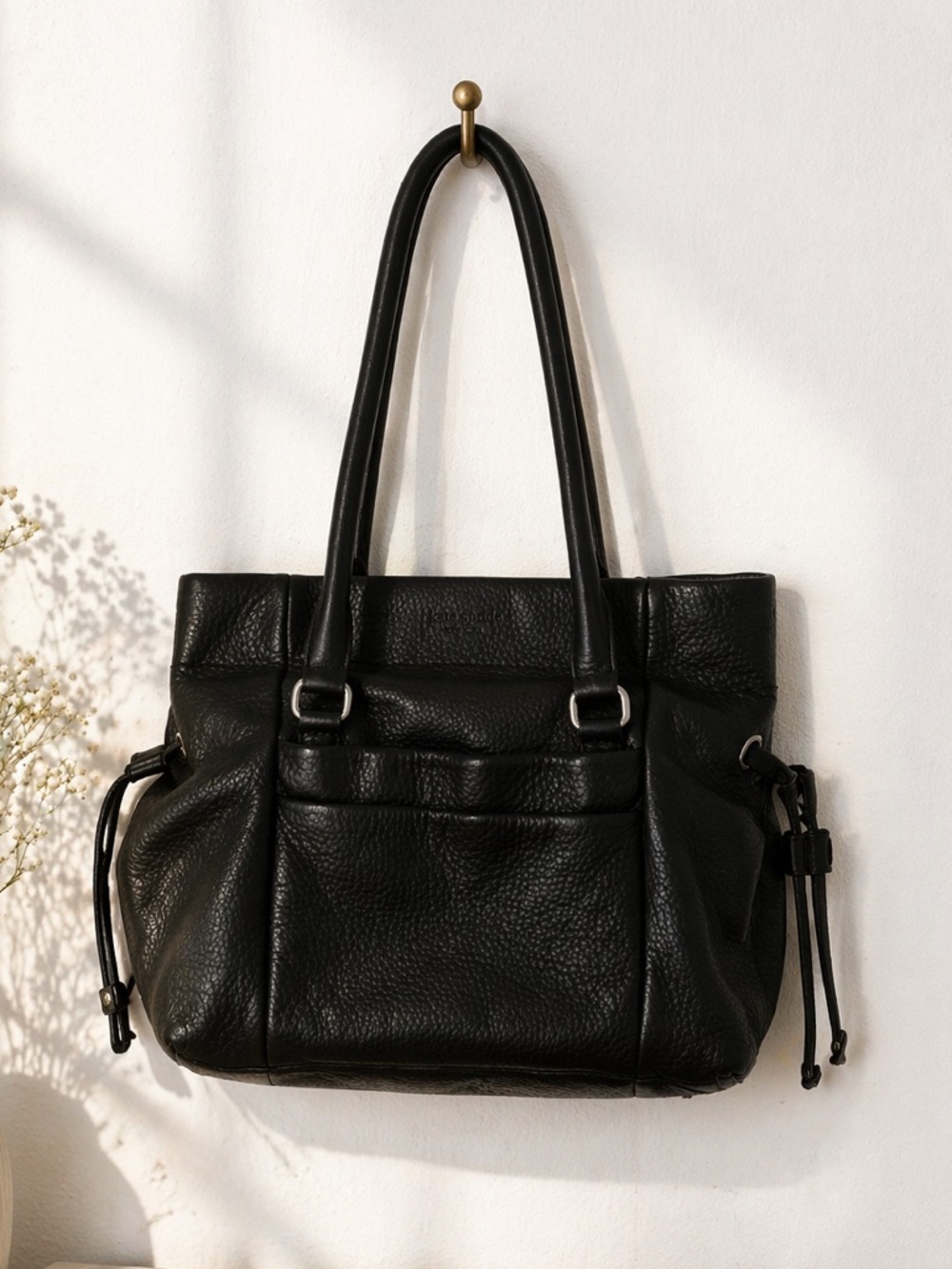 KATE spade NY Westbury Bess Pebbled Leather Shoulder Bag in Black